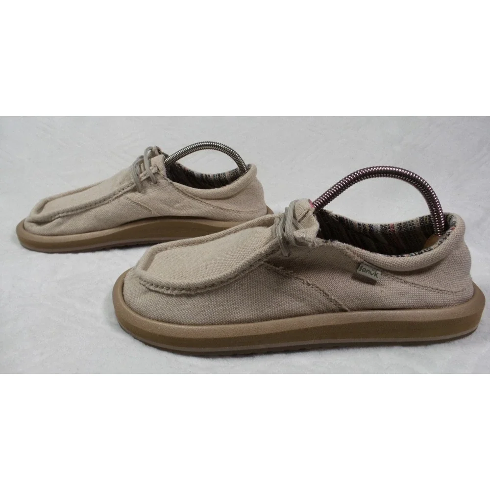 Sanuk Single Fin ST Shoes Mens Size 9 Greige Comfort Loafer Lightweight NWOB